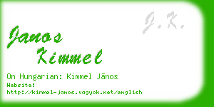 janos kimmel business card
