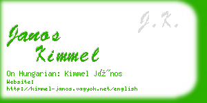janos kimmel business card